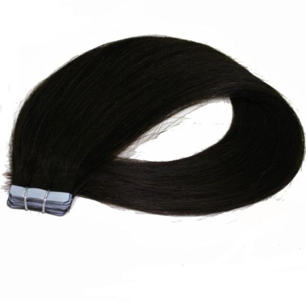 

grade 5a 1603903926039039 100 brazilian human pu emy tape skin hair extensions 25gpcs 40pcs100gpack 1 jet black5569067, Black