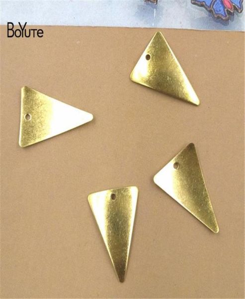 

boyute whole 100 pieceslot metal brass stamping 1913mm arched triangle charms for jewelry making materials diy7601731, Bronze;silver