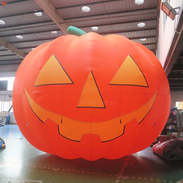 

6mh 20fth with blower door ship outdoor activities giant inflatable halloween pumpkin with led light yard decoration ground balloons8855
