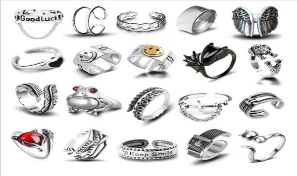 

50pcslot mixed silver tibet plated alloy metal open frog animal rings individualistic for woman and men85713901755858, Golden;silver