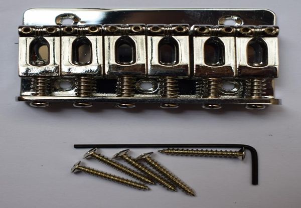 

65mm chrome 6 saddle hardtail guitar bridge load perfect for electric guitar 7891037