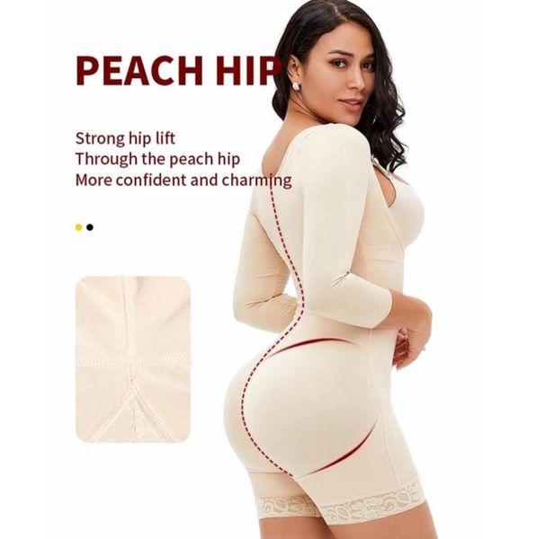 

women039s shapers fajas colombianas women long sleeves shapewear full body post liposuction weight loss front zipper bodysuit l7914358, Black;white