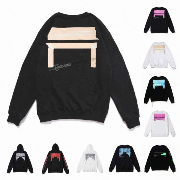 

designer hoodie mens black hoodies arrow style trendy fashion sweater painted crow stripe loose offs hoodie men and womens hoodys s-2xl