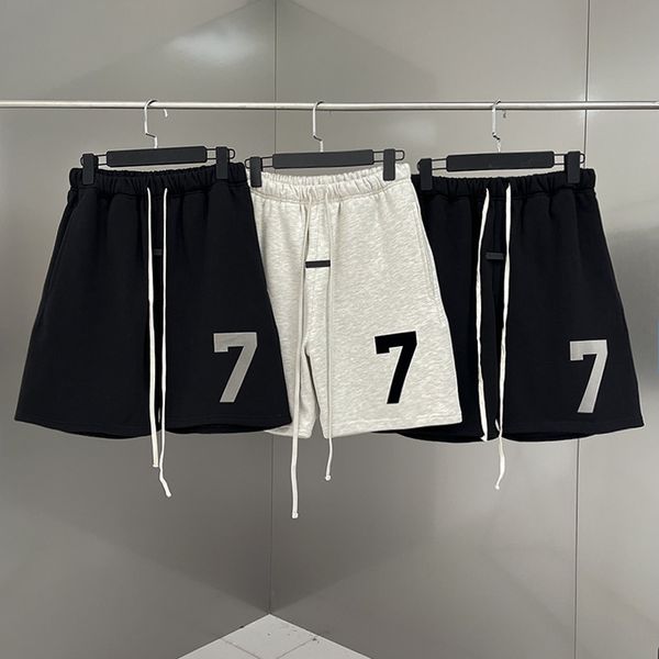 

fw22 new summer designer shorts flocking 7 letter logo hip hop loose oversized 100% cotton sports shorts, White;black