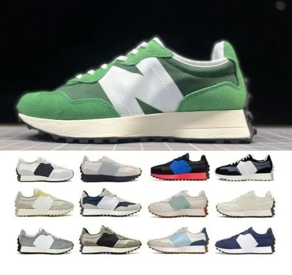 

designer og new balance 327 running shoes white sea salt grey day mushroom cherry blossom blue green white nb bb327 mens women trainers snea, White;red