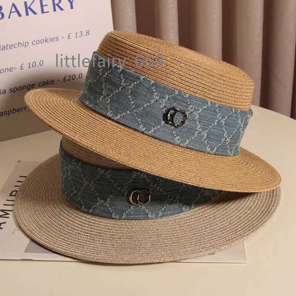 

designer hat summer beach straw hat fashion bucket hat men's and women's outdoor sunshade versatile round bucket hat, Blue;gray