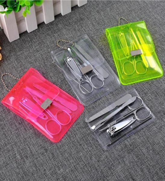 

50pcs stainless steel nail care set pedicure scissors tweezer knife ear pick utility nail clipper kit manicure set9467685