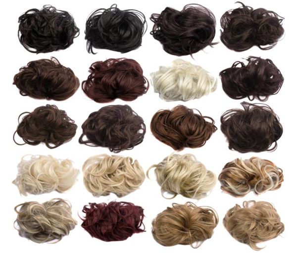 

whole new arrive synthetic hair bun 35g elastic curl hair scrunchie summer selling women fake hair bun wq541g1340635, Black;brown