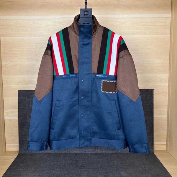 

luxury clothing mens jacket woven embroidery cardigan coat designer jackets men women zipper color matching jacket high version coat 1:1, Black;brown