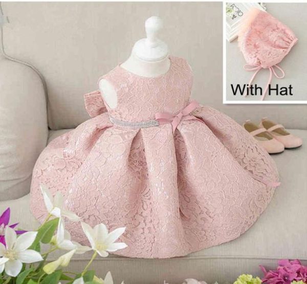 

infant baby girl birthday party dresses baptism christening easter gown toddler princess lace flower dress for 02 years6901938, White