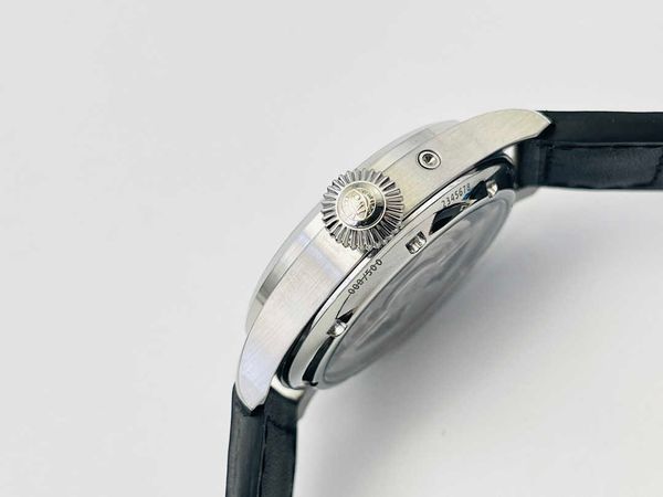 

luxury iwc pilot watch ji8x mechanical automatic wristwatch black dial date uhr leather strap with box montre luxe, Slivery;golden