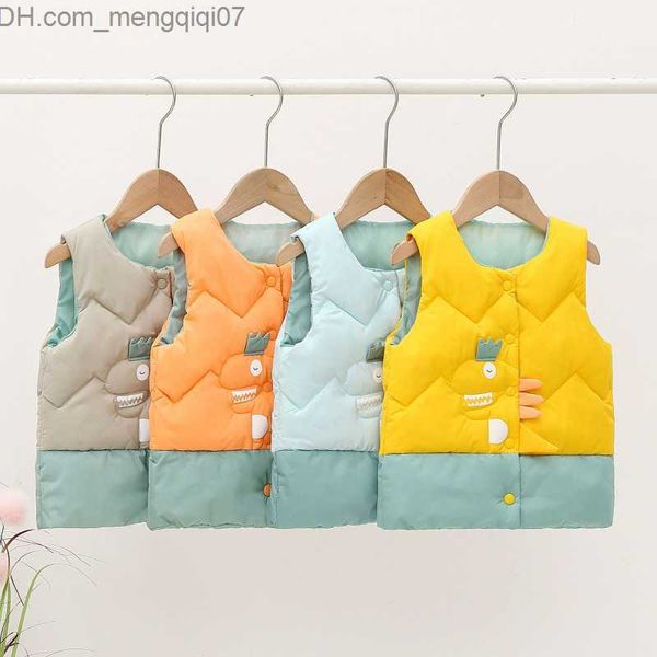 

down coat children's clothing baby and toddler autumn and winter girls' down cotton vest fashionable and cute warm vest park child, Blue;gray