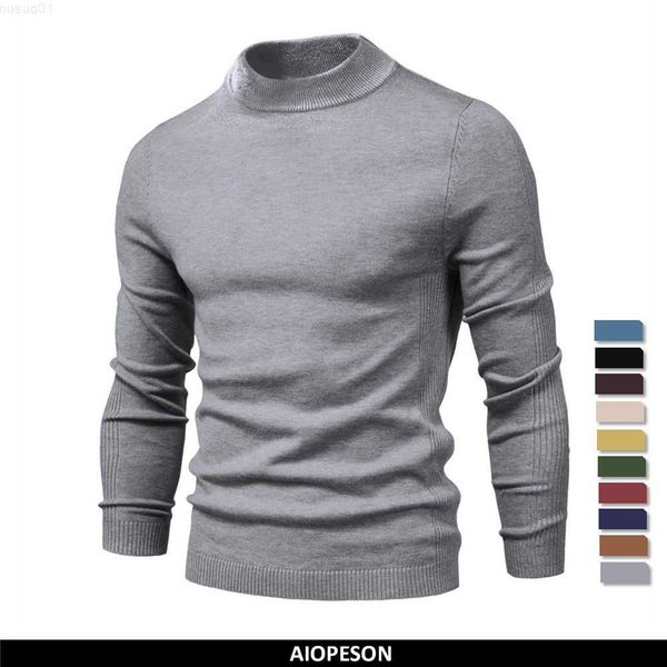

men's sweaters aiopeson soft mid neck pullover men casual solid color winter warm men's sweater pullover sweater for men l230719, White;black