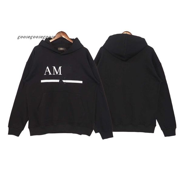 

amirri homme hooded designer hoodies mens fashion sweatshirts sportswear clothing high street print pullover, Black