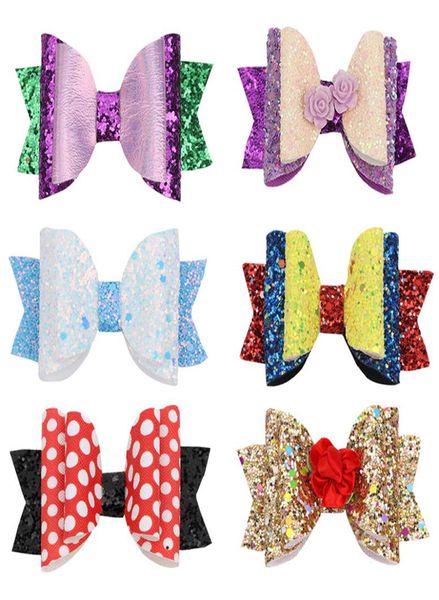 

3 inches hair accessories baby girls bow hairpin sequins headwear fashion kids hairbow boutique children barrettes z22694382572, Slivery;white
