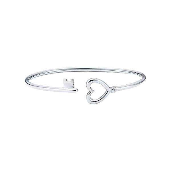 

temperament seiko high edition reprint s925 silver jewelry pure tiffay classic love key 18k rose gold open bracelet for women z971, Black