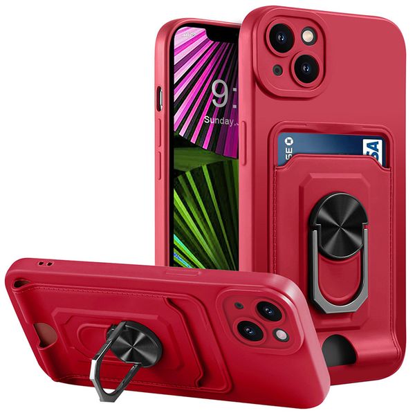 

card slot pocket phone bags cases for iphone 15 14 plus 13 12 11 pro max xsmax xr xs x tpu shockproof magnetic kickstand cellphone case back