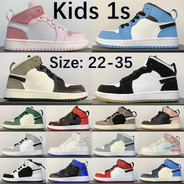 

toddlers jumpman 1s 1 kids shoes boys girls children black blue high sneakers trainers sneaker designer shoe toddler boy girl youth baby out
