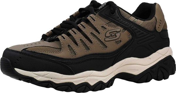 

skechers men's afterburn foam cotton lace up sneakers, Black