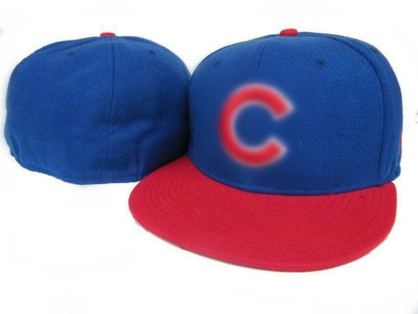 

good quality cubs c letter baseball caps brand men women gorras hip hop casquette flat fitted hats h23-7.19, Blue;gray