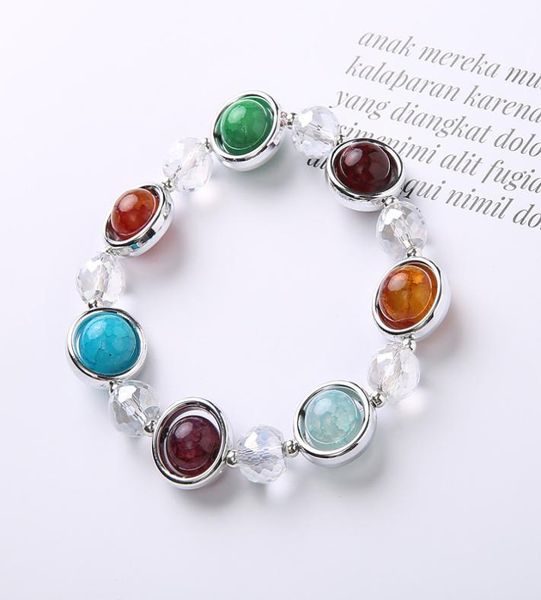 

bracelet luxury designer jewelry women bracelets natural stone beads charm sea serials bracelet iced out bracelet ne9841371476, Golden;silver