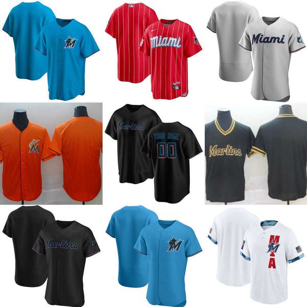 

2023 baseball jerseys custom jersey mens women youth miami''marlins''29 nick neidert 19 miguel rojas 34 magneuris sierra, Blue;black