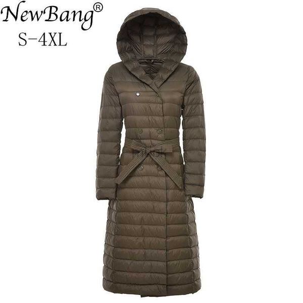 

women's down parkas newbnag long down women duck down jacket winter coat woman 2019 feather warm slim windbreaker female hooded outerwe, Black