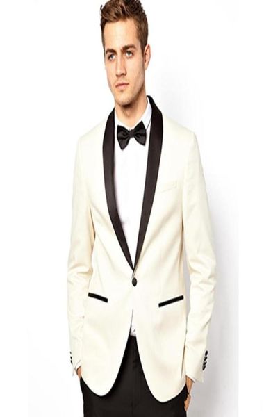 

fashion ivory groom tuxedos black shawl lapel groomsmen wedding tuxedos excellent men formal blazer prom jacket suitjacketpants4633427, Black;gray