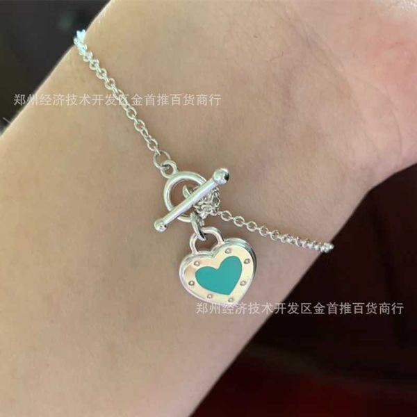 

original tiffay love bracelet niche heart shaped double layer enamel couple, Black