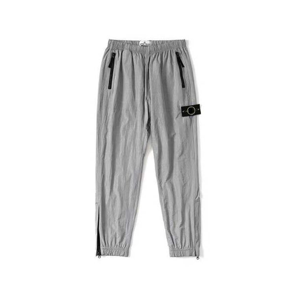 

mens cargo pants removable pocket brand designer stone high-end two colors island summer thin light joggers streetwear trousers men pant, Black