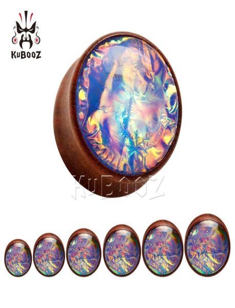 

kubooz solid rosewood inlaid opal ears piercing gauges ear tunnel and plugs body jewelry making supplier 8mm to 25mm 54pcs7604391, Silver