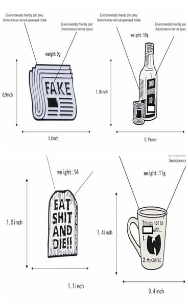

funny quote pins collection black white dark wine tombstone mug toile paper enaem pins badges brooches unisex7826260, Gray