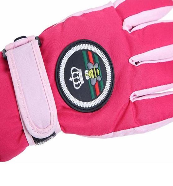 

children kids ski gloves winter snowboard snow warm glove boys girl waterproof thicken mittens keep finger warm6639020, White