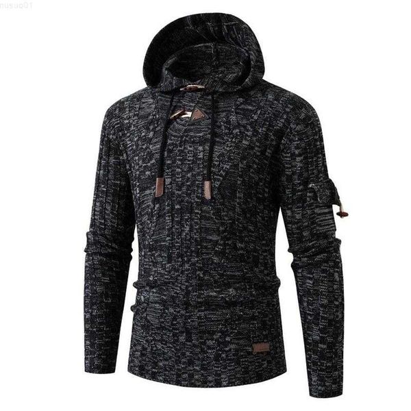 

men's sweaters autumn/winter pullovers men long sleeve loose kniting hooded sweater l230719, White;black