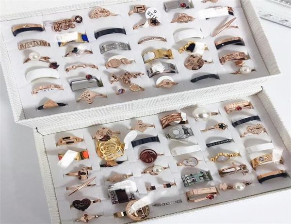 

titanium steel ring rose gold korean fashion band rings simple personality fashion glossy fourleaf flower rings dhl 7552562, Silver