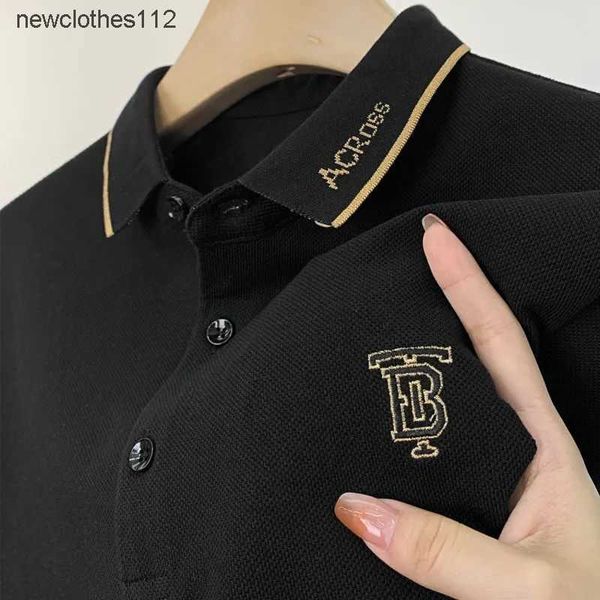 

tb summer paul men's short sleeve t-shirt young and middle-aged embroidery lapel large polo shirt trend solid color top, White;black