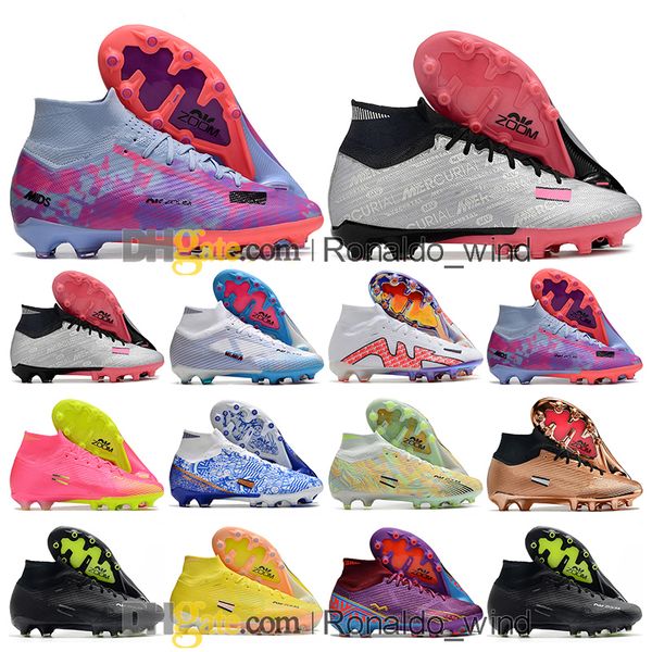 

gift bag mens womens football boots ronaldo cr7 superfly ix 9 elite xxv ag cleats kids boys neymar acc soccer shoes outdoor trainers botas d, Black