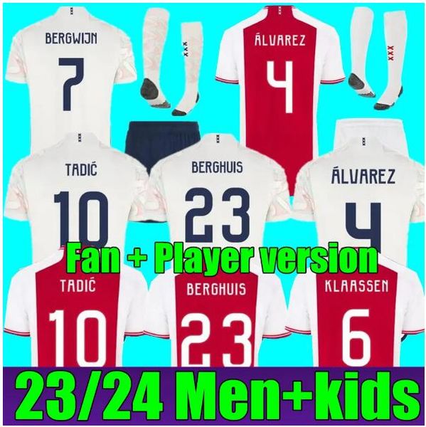 

2023 2024 new ajaxs tadic home soccer jerseys 23 24 home away bassey berghuis cruyff kits klaassen fan player version bergwijn marleycruyff, Black;yellow