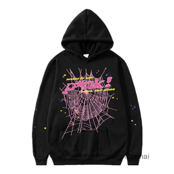 

men's hoodies sweatshirts pink mens sp5der 555 spider hoodie designer men puff print hoody young thug pullover nevermind the heres slim, Black