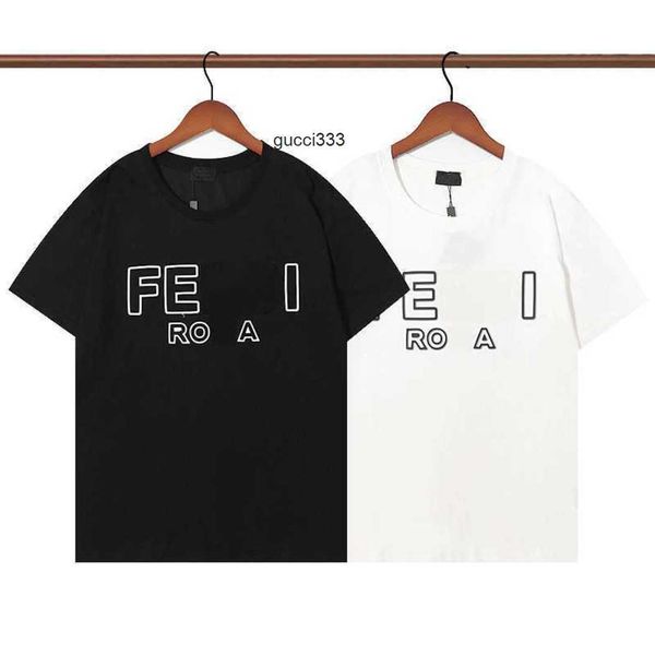 

ff cotton designer luxury embossed classic new is t-shirt short letters sleeve men's and women's ins fashionablecomfortable casual, White;black