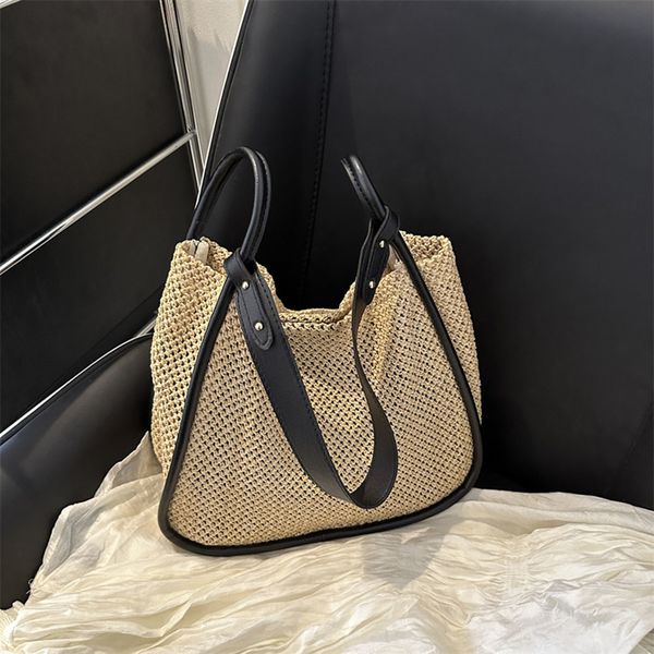 

evening bags hollow outer composite bag women's handbag pu leather women's shoulder bag large capacity solid color beach bag women