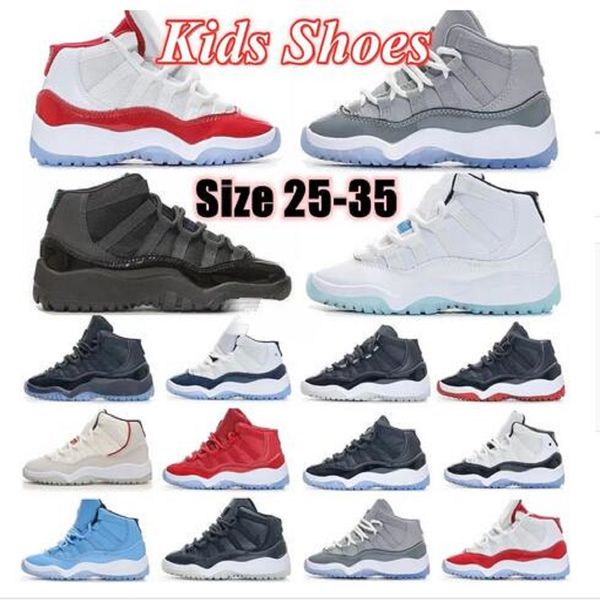 

eur25-35 cherry 11s xi children kids shoes 11 boys basketball jumpman shoe bred black sneaker chicago designer grey trainers baby youth todd