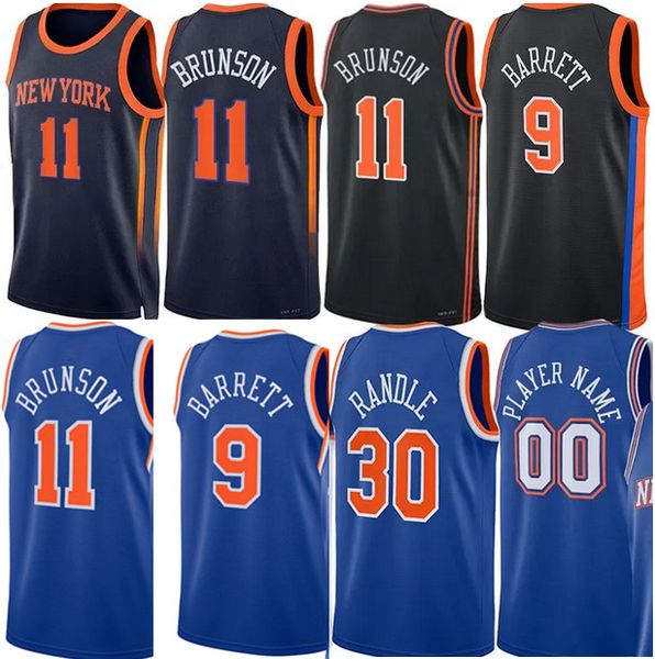 

jalen brunson julius randle basketball jerseys new yorks barrett jersey knick stitchced mens, Black;red