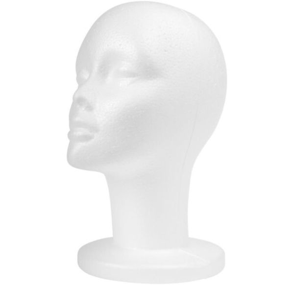 

styrofoam foam mannequin wig head display hat cap wig holder white foam head jf00361890328