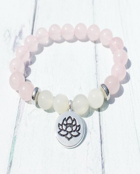 

mg0385 natural a grand moonstone bracelet fashion womens rose quartz bracelet heart chakra energy new beginnings jewelry6542758, Black