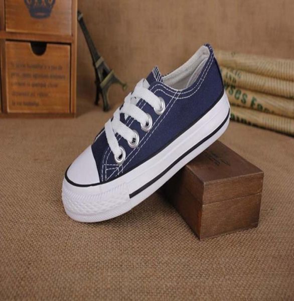 

kids canvas shoes fashion high low shoes boys and girls sports canvas children classic shoes1327761, Black;red