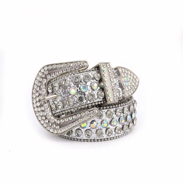 

neck ties men''s fashion belt western cowgirl bling studded design leather diamond waistband for jeans dress 230718, Blue;purple
