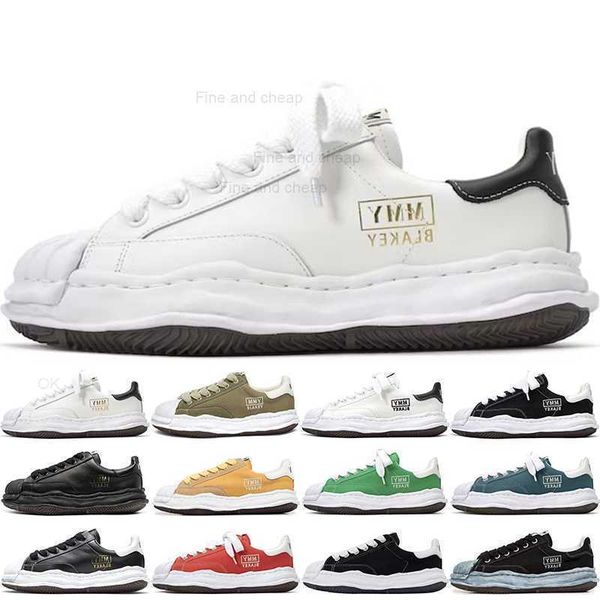 

outdoor maison mihara yasuhiro blakey og sole canvas low mens sports sneakers womens trainers hundred hollowed green black white yellow mmy