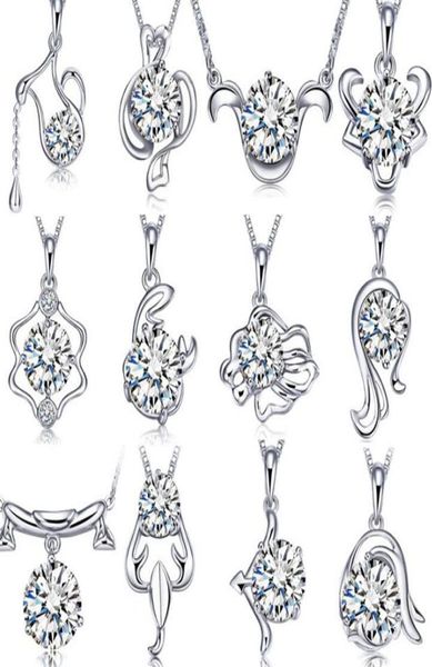 

925 sterling silver 12 star zodiac necklace zircon horoscope astrology galaxy constellation sign necklace birthday wedding gift4539204