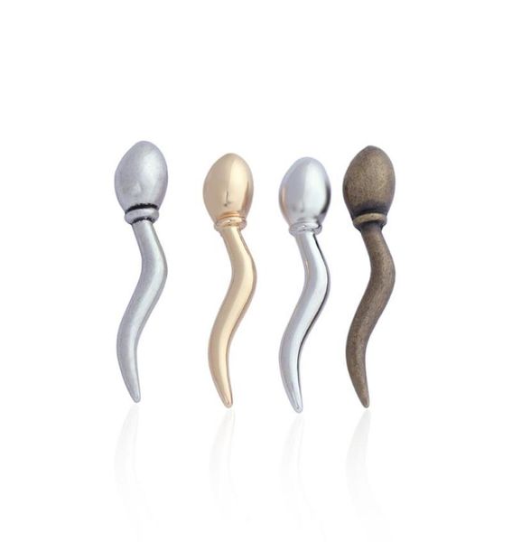 

cute sperm lapel pin up gift antique gold silver color pins metal an exquisite brooches jewelry men accessories1661700, Gray